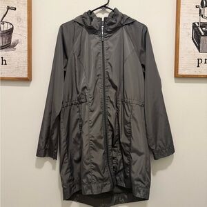 Green Hooded Windbreaker Coat